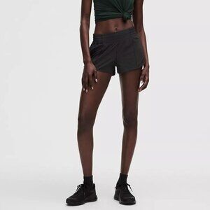 Black Lululemon Mid-Rise Running Short, US 4